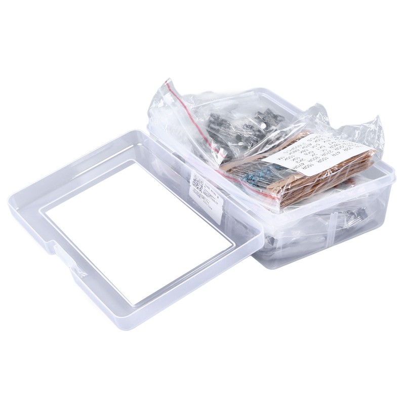 1500PCS Electronic Component Kit Resistors Transistors Ceramic Electrolytic Capacitors LED