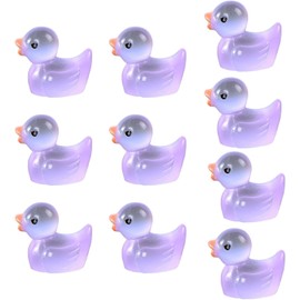 Gryshanyun ​10-Piece Mini Duck Figurines Set - Vintage Animal Collectibles for Diorama and Tabletop Displays, Realistic Miniature Bird Ornaments for Home Office Decor, DIY Craft Supplies (Purple)