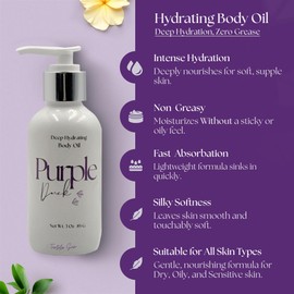 PURPLE DUCK Hydrating Body Oil for Women | Lightweight Natural Moisturizing Oil | Fast-Absorbing Moisturizer | Scented Body Oil for Women - Tortola Sun 3 Oz