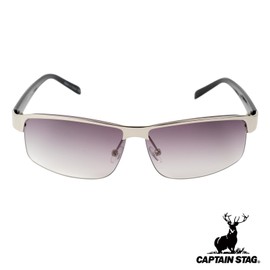 Captain Stag CS-002-2-EH-72 Men's Sunglasses with Sunglasses Case, Metal Frame, Silver