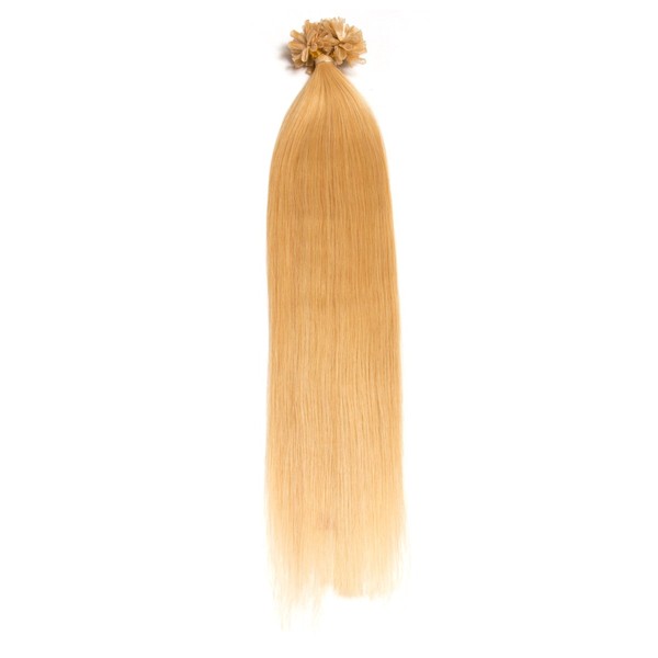 25 x 1.0 g Straight Indian Remy 100% Real Hair Strands/U-tip/Extensions/Hair Extensions with Keratin Bonds 45 cm #22 Light Blonde - Light Blonde