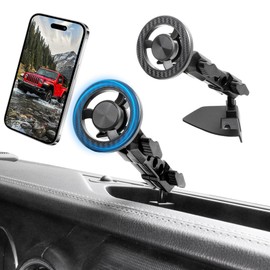 JAKISIMA Magnetic Phone Mount Holder for 2018-2023 Jeep Wrangler JL JLU 4XE Gladiator JT 2/4 Door, MagSafe Car Mount, 360° Adjustable Car Phone Holder for Jeep Wrangler Accessories Fit 8.4" Screen