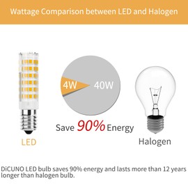 DiCUNO E14 LED Fridge Lamp 4W Replaces 40W Halogen 340LM Warm White 2700K Corn Cob Design Ceramic Non-Dimmable Ideal for Fridge / Sewing Machine / Cooker Hood Pack of 2