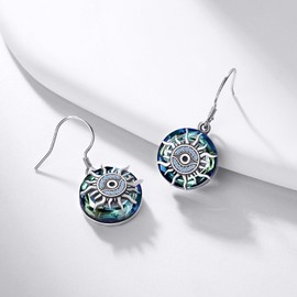 Evil Eye Earrings 925 Sterling Silver 14mm Austrian Crystal Evil Eye Dangle Earrings Crystal Evil Eye Jewellry Set