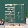 Metal Jewelry Organizer Stand with Wooden Tray, Multi-Tier Earring, Necklace,