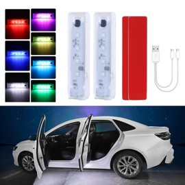 CARFIB 7 Color Car Led Door Lights Projector Magnetic Interior Wireless Door Panel Courtesy Warning Lamp Waterproof Infrared Sensing Welcome Projection Lights 2 Pack