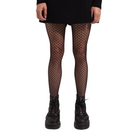 saint sass® Women's Aurora Fishnet Tights Geometric Pattern Black S/M, L/XL Made in Italy Pack of 1, black