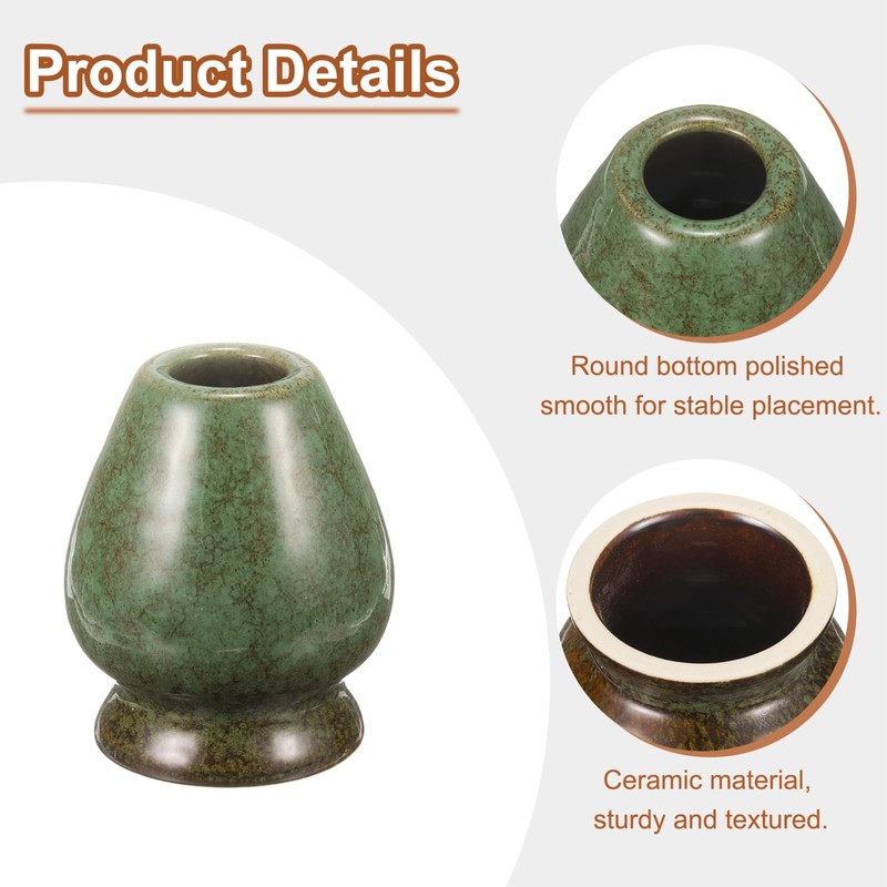 sourcing map Ceramic Chasen Stand 70mm Matcha Whisk Holder Teas
