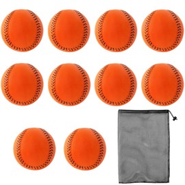 SALUDABLE Baseball, Sponge Ball, Soft Baseball, Soft, Safety Catchball, Pack of 10 (Orange)