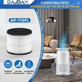 AP-T10-WT AP-T10FL Replacement Filter and AP-T10 Filter Compatible with Homedics Air Purifier Filter Replacement for Homedics 4 in 1 Air Purifier AP-T10-BK AP-T10-WT with HEPA-Type, 1-Pack