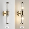 ECOBRT Glass Rods Wall Light Fixture Indoor Antique Bronze Bathroom