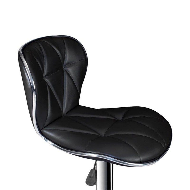 Poundex Bobkona Riggan Set of Two Adjustable PU bar Stool