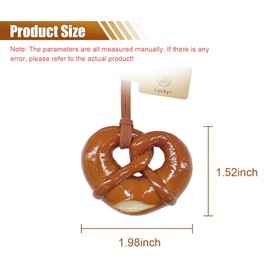 Alkaline Bread Car Hanging Accessories, Car Rear View Mirror Charm, Cute Auto Interior Pendant Ornament, Car Handmade Lucky Decoration for Women Girls (Twisted Alkaline Bread)
