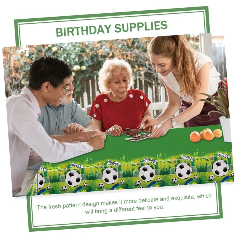 ABOOFAN 2pcs Soccer Themed Table Cover Pe Tablecloth for Parties