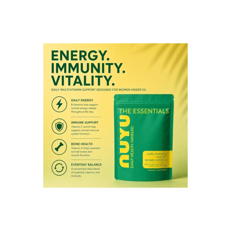 NUYU Core Essentials MultiVits Tablets for Women Under 50 -