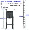 Telescopic Extendable Aluminum Ladders Black 20.3FT Foldable Ladder Portable Collapsible