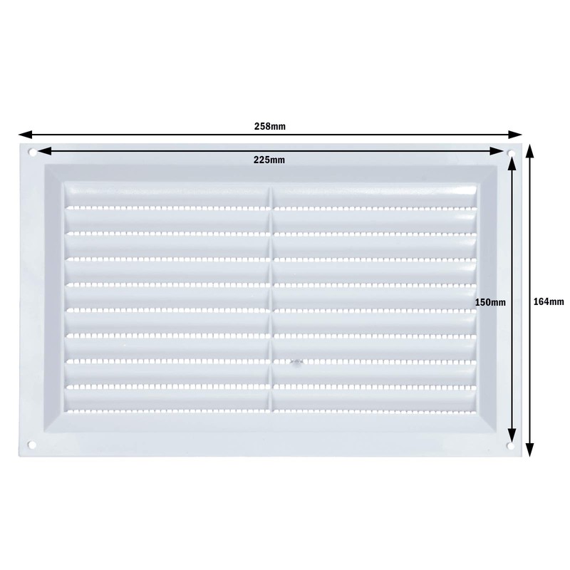 Louvre Vent PVC White 9x6 (225mm x 150mm) Fixed Plastic