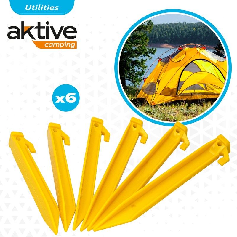Aktive 52998 - Pack of 6 Plastic Tent Pegs |