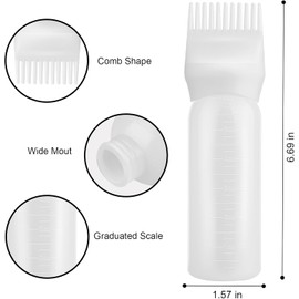 2Pcs Root Comb Applicator Bottle and Scalp Massager Shampoo Brush,Root Comb Applicator Bottles with Scalp Massager Brushes,Hair Dye Bottle Hair Color Brush Applicator Brush Applicator Bottles for Hair