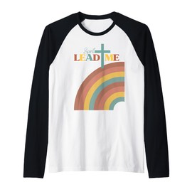 Spirit Lead Me Pastel Rainbow Christian Inspirational Design Raglan Baseball Tee