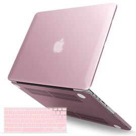 IBENZER Compatible with MacBook Pro 15 Inch Case 2012-2015, Soft Touch Hard Case Shell Cover with Keyboard Cover for Apple MacBook Pro 15 with Retina Display A1398, Rose Gold, R15MPK+1A