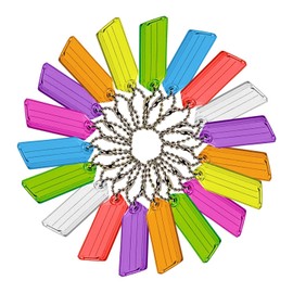 Lucky Line Key Tag with Ball Chain, Pack of 50, Assorted Colors (10175), 2-1/4" x 15/16"