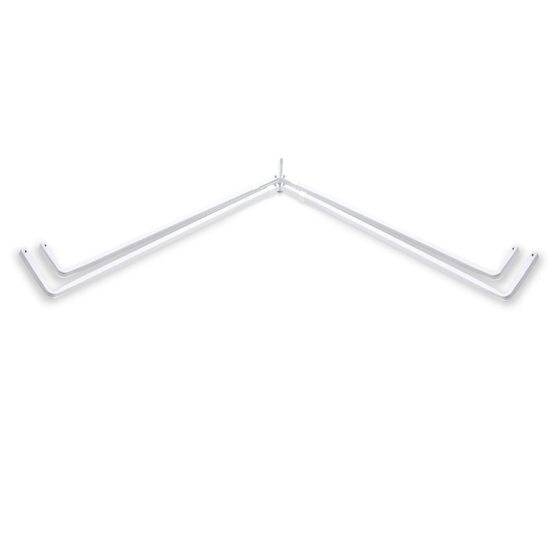 Rod Desyne Lockseam Corner Double Rod, 28-48 inch, White