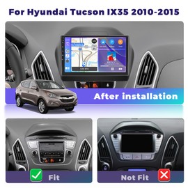 8Core-Android 15 Radio for Hyundai Tucson IX35 2010-2015:4+64G Car Stereo with Wireless Carplay Android Auto DSP, 10.1 inch IPS Touch Screen with Bluetooth 5.0 for Tucson Radio GPS WiFi FM RDS SWC