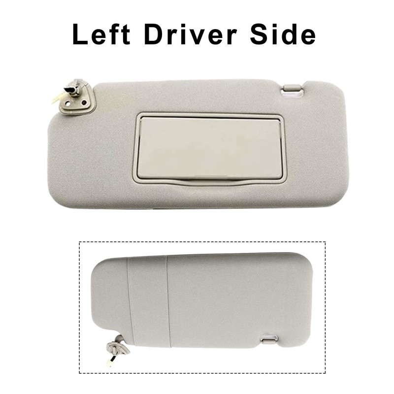 FZJDSD Left Driver Side Sun Visor with Mirror (Gray) Compatible