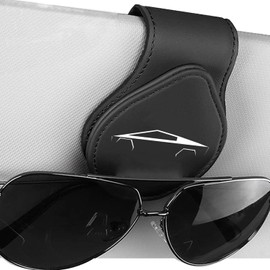 Car Sunglasses Holder Compatible with Cybertruck Sun Visor Magnetic Leather Glasses Eyeglass Hanger Sunglass Clip for Car Sun Visor Accessories (C-T)