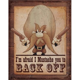 Desperate Enterprises Yosemite Sam Tin Sign - Nostalgic Vintage Metal Wall Decor - Made in USA