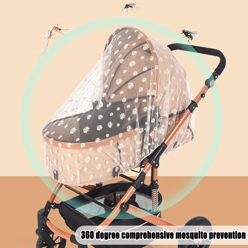 BQSAZHYJ Mosquito Net for Baby Pram, Daisy Print Stroller Netting