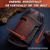 Omesio Pocket Knife Sheath, 4.53" Folding Leather Case, Horizontal Belt