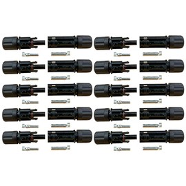 electrosmart 10 x Pairs of Solar Panel Cable Connectors for 4mm2 and 6mm2 Solar Panel PV Cable Male Female Waterproof Crimps compatible with MC4