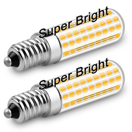 Megereet E14 LED Bulb 7W 750LM 120V European Light Bulbs 75W Equivalent, E14 Base for Fridge Refrigerator Bulbs Cooker Hood Bulbs Turkish lamp Bulb, E14 Socket Light Bulb Warm White 3000K (2 Packs)