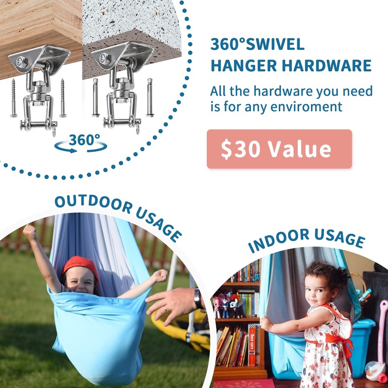 OUTREE Sensory Swing, Double Layer Therapy Swing with 360° Swivel