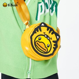 B.Duck Orange Tiger Fun Wallet Kids Purse Toddler Boy Cross Body Bag PU Leather Fanny Pack Wallet with Adjustable Belt 4 Year Old Girl Birthday Gift