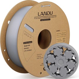 LANDU PETG Filament 1.75mm Grey 1KG, 3D Printer Filament, Dimensional Accuracy +/- 0.02mm, Neatly Wound Great Adhesion 3D Printing Filament -1KG Spool (2.2 LBS) 330 Meters, Grey PETG