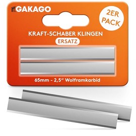 Gakago Replacement blade power scraper (pack of 2) - high-quality 65 mm pull blade made of durable tungsten carbide for wood, metal, concrete or stone