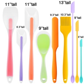 KLAQQED 9Pcs Spatulas Silicone Heat Resistant Silicone Spatula Set Small Mini Long Jar Spatulas for Nonstick Cookware, Rubber Silicone Spoon Spatula Set for Baking Mixing Cooking Kitchen Utensils Set