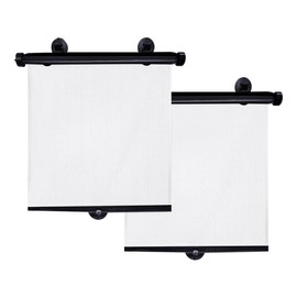 Ohleats - 2 parasoles para ventana lateral de coche, 15.7 x 17.7 pulgadas, enrollables retráctiles que bloquean el deslumbramiento del sol y los rayos UV, cortinas de malla para vehículo para bebé,