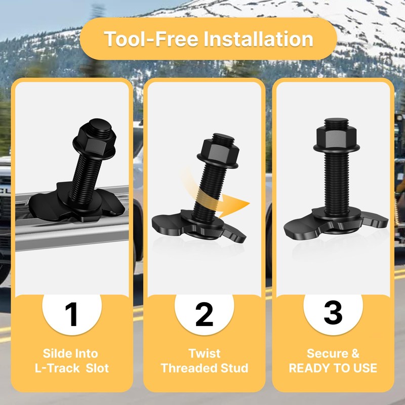 vandrabase 6 Pack L-Track Double Lug Threaded Stud Nut Fitting