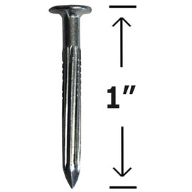 1” – Fluted Hardened Concrete Masonry nails – High strength Cut Carbon steel pointed nails for, cinder block, concrete walls, cement board – 1 in (25mm) Length (100)