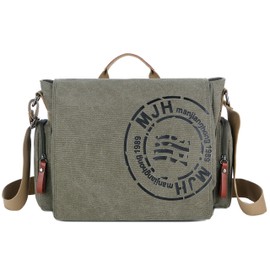 FSD.WG Satchel Messenger Bag for Men Canvas,Travel Shoulder bag 13.5" Laptop Bags Bookbag