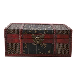 Retro Vintage Wooden Storage Box Book Vintage Wooden Jewelry Organizer Decorative Storage Organizer Vintage Jewelry Treasure Box Small Decorative Treasure Chest(Chinese Style with Lock)