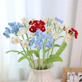 Artificial Flower without Vase for Room Decor, 10pcs/set Summer Crochet Flower for Home Decor, Decorative Flowers for Party Wedding, Bedroom Decor, Christmas Gift Ideas, Stocking Stuffers - Color: multicolor, Specification: 10 pcs (excluding vase)
