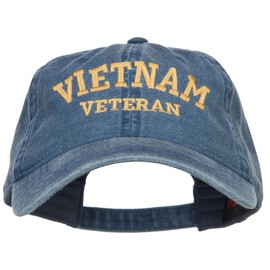 e4Hats.com Vietnam Veteran Embroidered Washed Cap - Navy OSFM