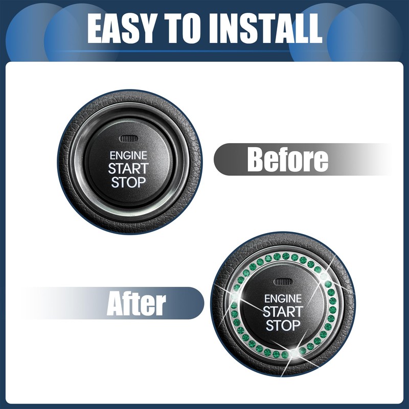INFINAUTO Universal Bling Car Engine Start Stop Button Cover, One