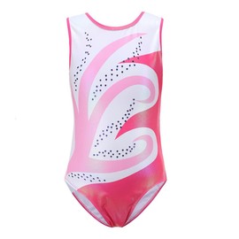 ESHOO Girls Sleeveless/Long Sleeve Gymnastic Exercise Ballet Dance Leotards Jumpsuit Shinning Diamond Embroidered