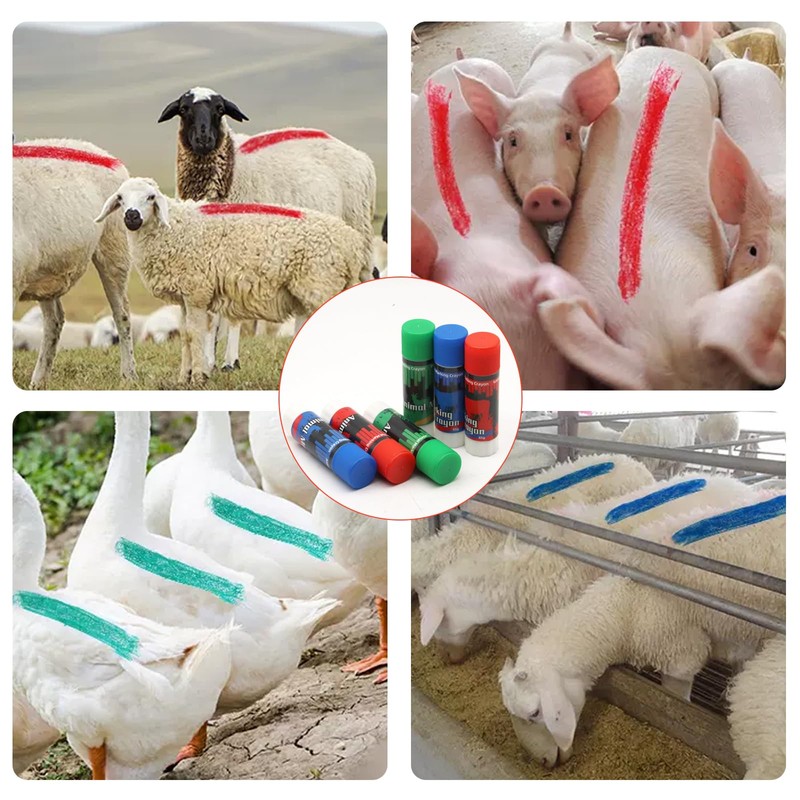 Livestock Marker,Livestock Maker for Pig,Cow,Goat(6 Pack,2 Red, 2 Blue, 2